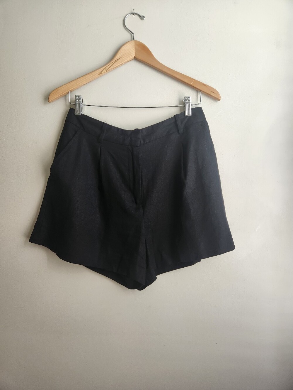 Zara Linen High Waist Dress Shorts